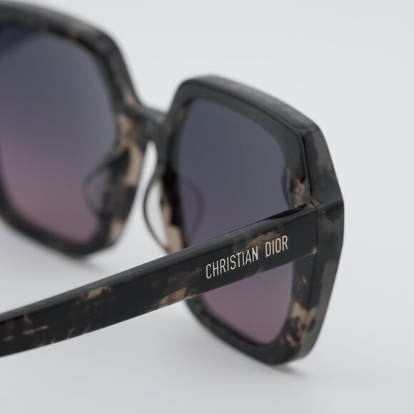 Dior DIORMIDNIGHT S2F 29D2 Sunglasses Colored Havana Square Frame, Smoke Lenses